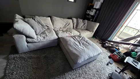 4 peice modular pianca sofa and footstool