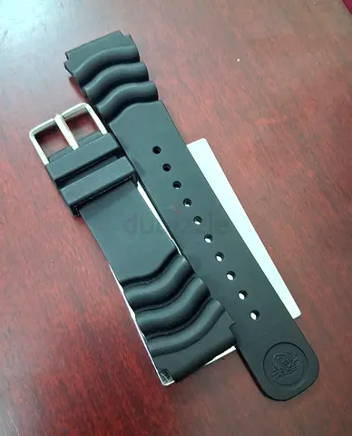 Black Rubber Watch Strap Replacement - 22mm