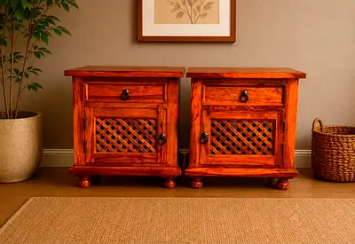Marina Home Solid Wood Side Tables