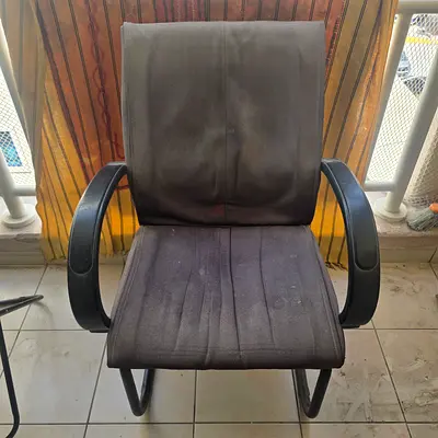 Used Black Fabric Office/Guest Chair with Armrests