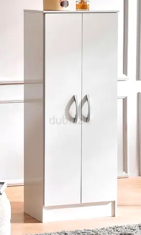 Slim White Wardrobe / Storage Cabinet - Good Condition