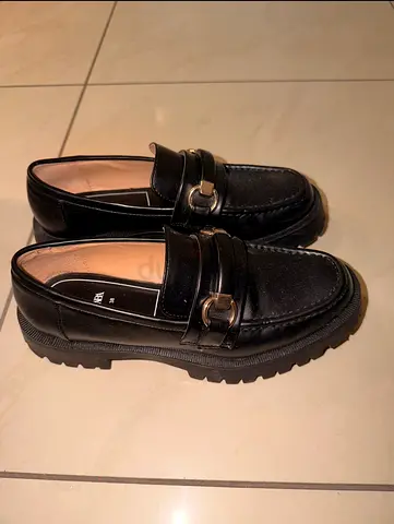 Black Leather Loafers - woman’s Casual Dress Shoes, Size 38, Zafa