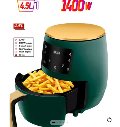 Smart Air Fryer - 4.5L Large Capacity - Automatic Electric Fryer - Screen Touch Control Panel - Au..