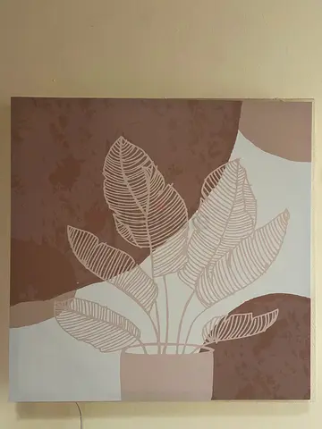 Minimalist Leaf Canvas Wall Art - Neutral Tones