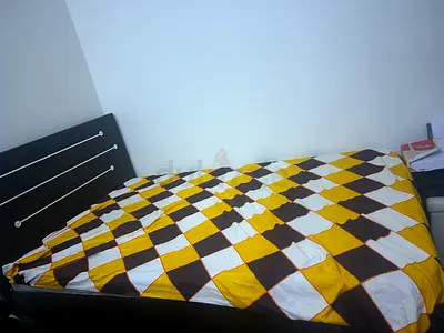 Double bed with mattress and fitted sheet - good condition