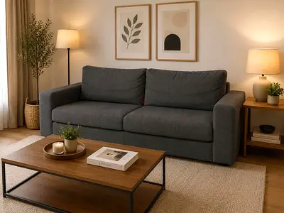 Dark Grey 3-Seater Fabric Sofa bed - Good Condition
