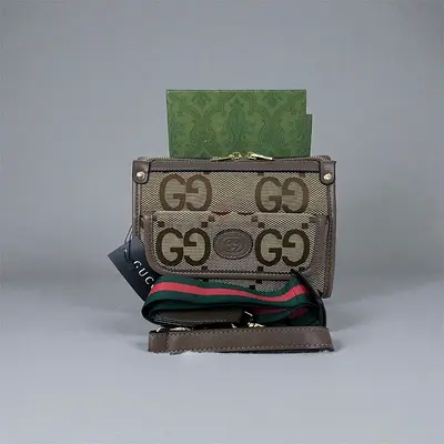 Gucci Jumbo GG Small Messenger Bag with Web Strap