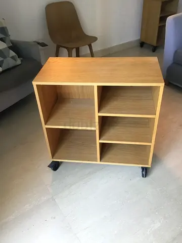 IKEA-style 6-cube Wooden Storage Unit on Wheels - Good Condition