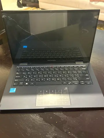 Asus ZenBook 14 with cracked screen