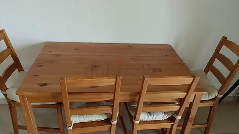IKEA Wooden Dining Set with 4 Chairs