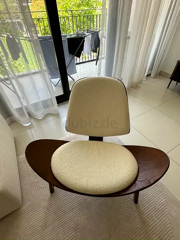 White  Wood Living Room Chair