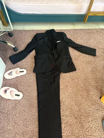 Massimo Dutti jacket + Sacoor brothers black dress pants