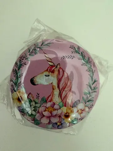Unicorn Pink Floral Garden Design Trinket Tin