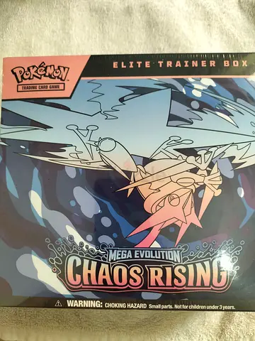 POKEMON CHAOS RISING ETB =330, CHAOS RISING BOOSTER BOX =825,CHAOS RISING Blister PACK=100