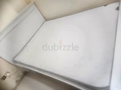 White double bed frame with mattress included