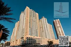 For annual rent in Ajman, a one-bedroom apartment in Ajman One Towers with private parking. Asking p
