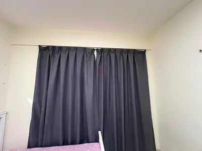 Dark grey blackout curtains - set of 2 panels