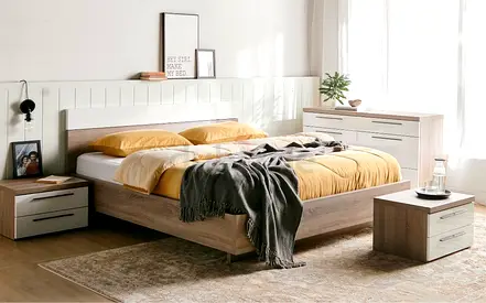 Bedroom set ( without mattress ) 4 pieces + office desk