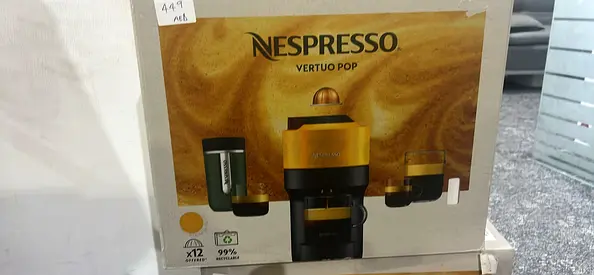 Nespresso Vertuo Pop Coffee Machine (Yellow) - Boxed