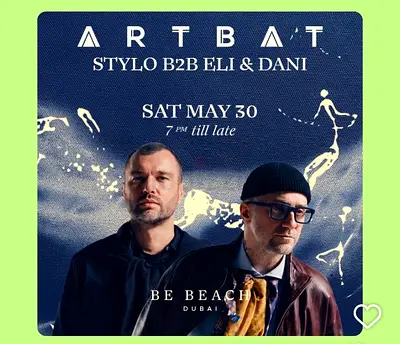 Artbat Live at Be Beach Dubai - Sat May 30 (2 Ticket)