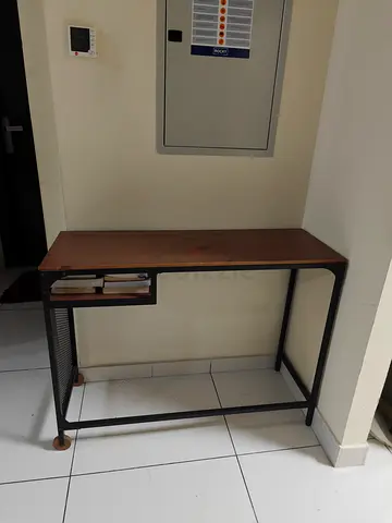 Modern Industrial Wood and Metal Study Desk
