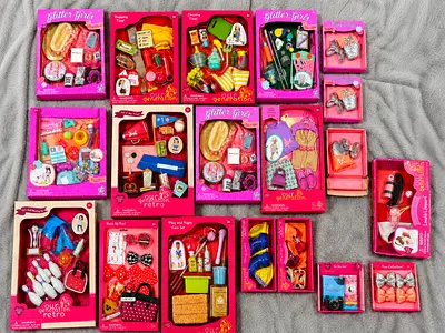 Lot of American Girl Glitter Girls Accessories  Playsets – New in Boxes