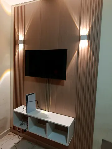 TV Decoration back ground with floating TV Unit