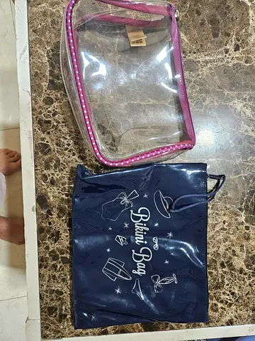 Set of 2 Clear Travel Toiletry/Bikini Bags - Used