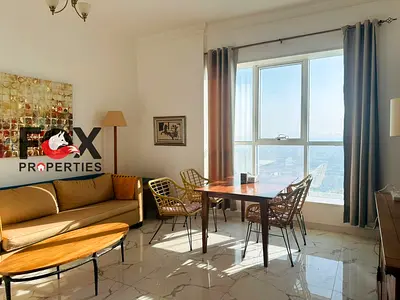 Luxury furnished 1BR apartment in Al Waha Towers, Ajman with free parking, gym, pool & garden. Prim