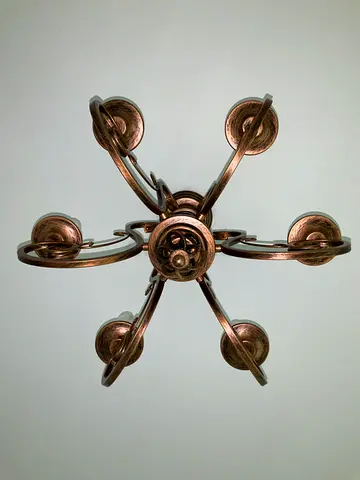 6-arm Antique Bronze Ceiling Light Chandelier (no bulbs)