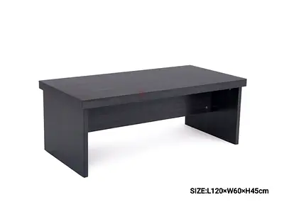 Solid Wood Low Coffee Table - Dark Finish (L120 x W60 x H45cm)