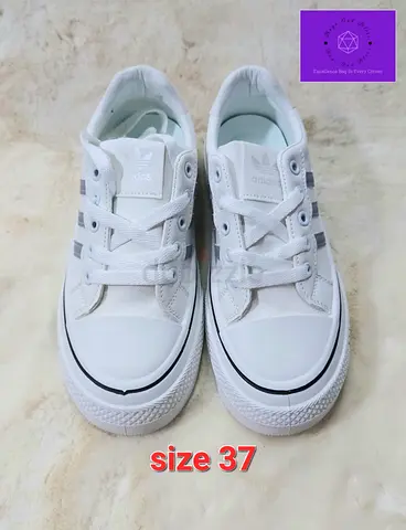 Adidas Womens White Nizza Platform Sneakers