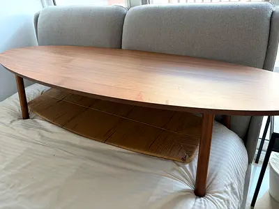 Oval wooden coffee table - great condition