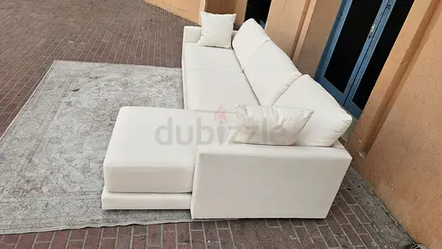 CrateBarrel L Shape Sofa Beige Excellent Condition
