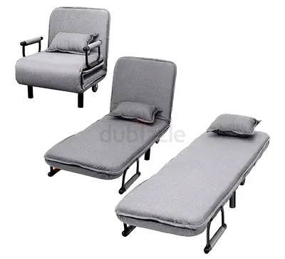 Compact Grey Armchair/Single Sofa
Bed with Pillow - Good Condition