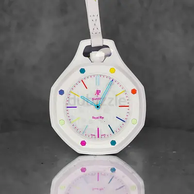 White Swatch x AP Royal Pop Pocket Watch - Colorful Accents