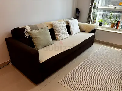 IKEA 3-Seat Sofa Bed with Storage – Dark Brown