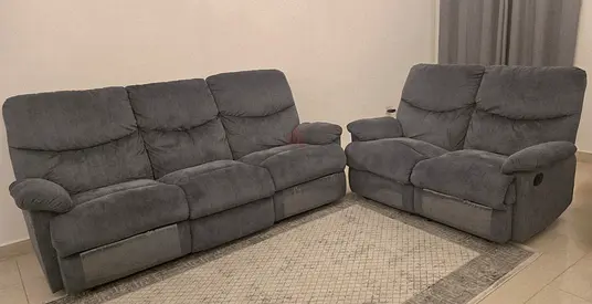 Home box Grey 3-seater reclining sofa with matching 2-seater recliner - lightly used