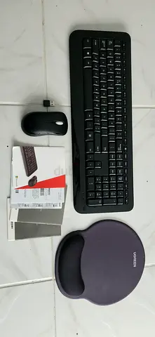 Wireless Keyboard and Mouse Combo with Mousepad (Used, Good Condition)