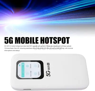 5G Wi Fi 6 Mobile Hotspot, WL Router with Nano SIM Card Slot, High Speed