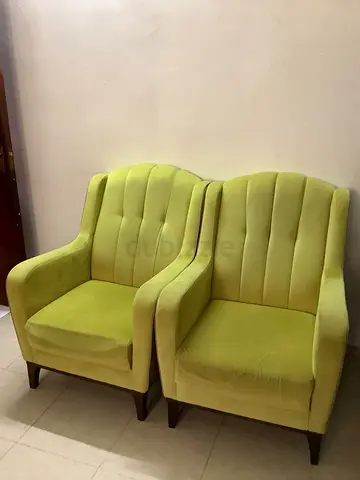 Green velvet accent armchairs - Brand New Condtion
