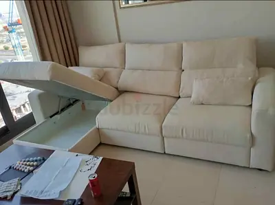 Ikea Eskelstuna L shape sofa bed Beige Excellent Condition