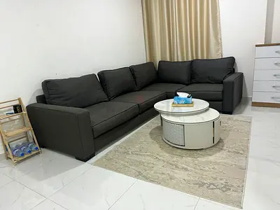 Dark Gray L-Shaped Sofa - 3-Seater Sectional