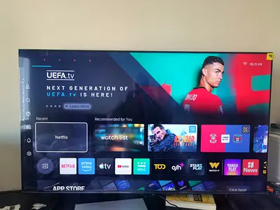 Brand new Hisense 55 TV, QLED Q6 series, Smart, Dolby Atmos, AI Upscaler, AI Smooth Motion.