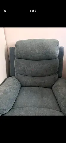 Comfortable single reclining armchair - light teal fabric