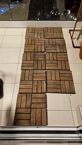IKEA Outdoor Wooden Decking Tiles - Used  once 9 pieces