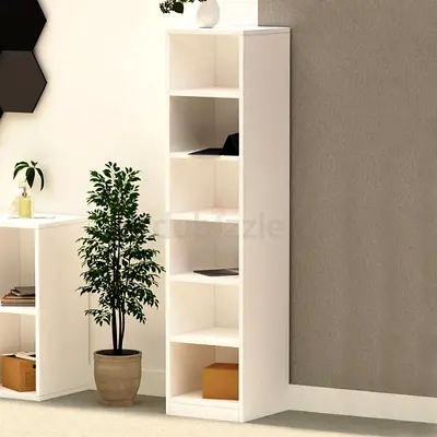 Mahmayi Wooden Storage Display Shelves 6-Tier Freestanding, Box Shelves, Top Shelf for decoration