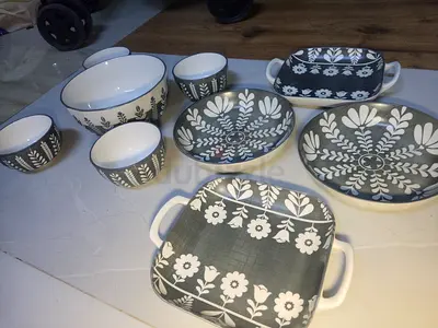 Ceramic Dinnerware Set – Mixed Condition (Half New, Half Used)