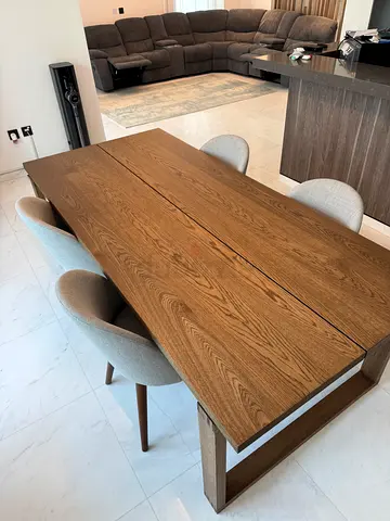 Solid Wood Dining Table with 4 Upholstered Chairs - brand new