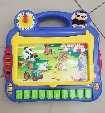 Kids Learning Electronic Farm Toy with Piano Keys and Clock